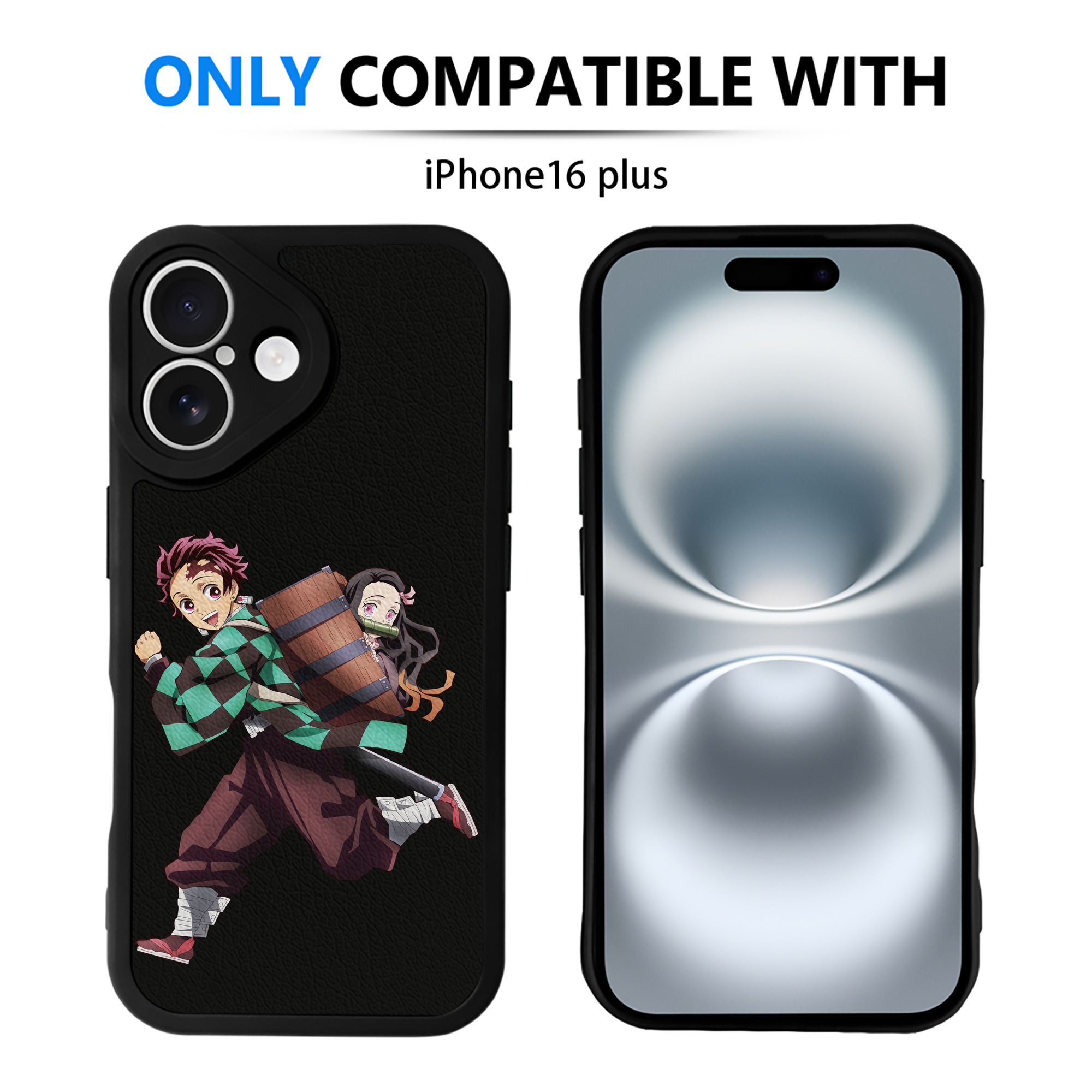（画像用） 鬼滅の刃 竈門 炭治郎／かまど たんじろう Kamado Tanjirou 【iPhone 16シリーズ対応】シリコンスマホケース（レザー調） 材質：シリコン